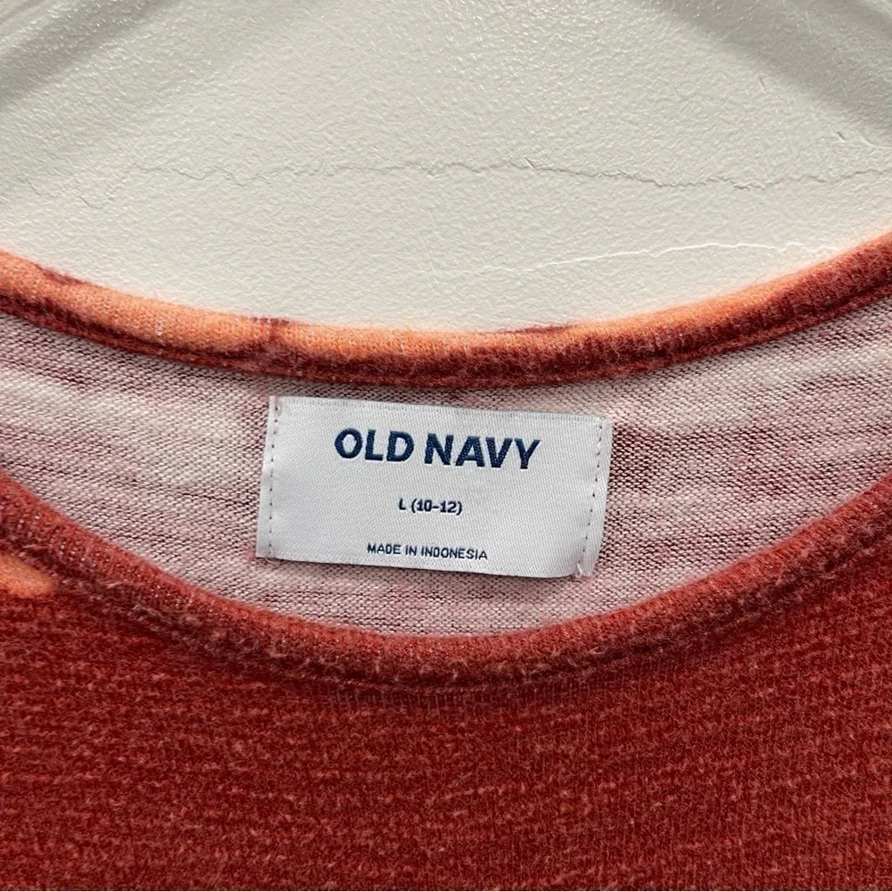 Old Navy Orange Long Sleeve Tiered Dress Girls Large 10-12